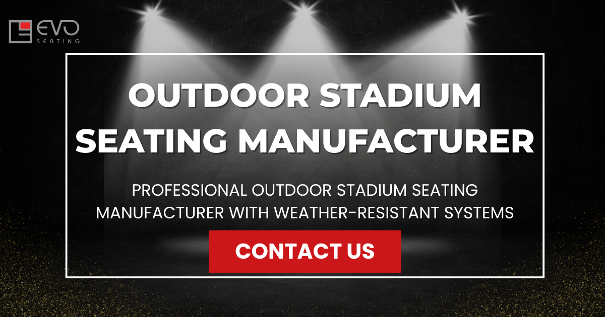 Professional outdoor stadium seating manufacturer with weather-resistant systems