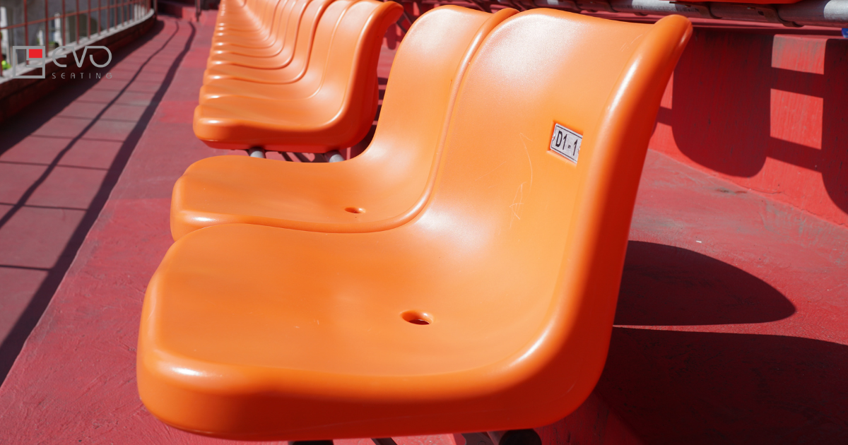 Stadium chair parts overview for replacement and maintenance in stadium seating system