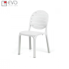 Armless plastic chair with wood grain finish
