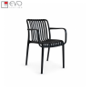 Plastic chair with armrests