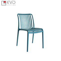 Plastic chair with rope and no armrests