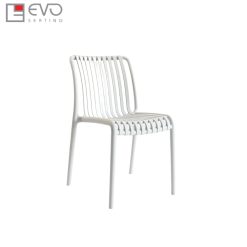 Plastic chair with rope and no armrests